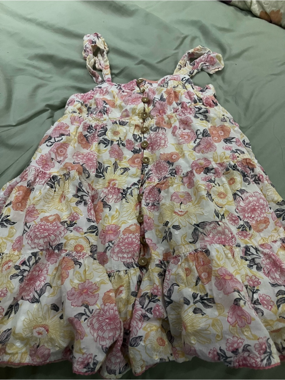 Shabby Chic Pink, Yellow & Cream Floral Girls' Dress